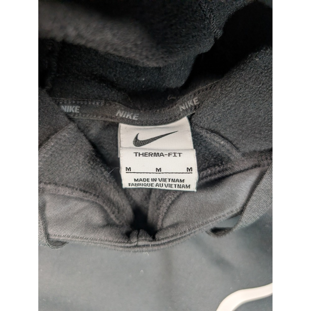 Nike Mens Therma-FIT Training Hoodie Black White Swoosh CU6238-010 Size M - Picture 8 of 8